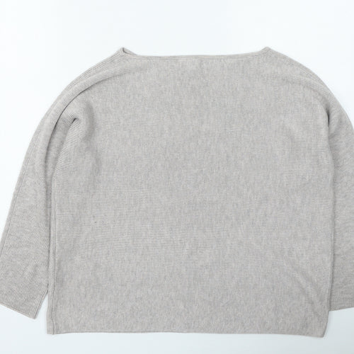 H&M Womens Beige Round Neck Polyester Pullover Jumper Size S