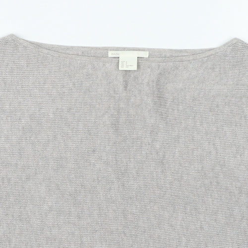 H&M Womens Beige Round Neck Polyester Pullover Jumper Size S