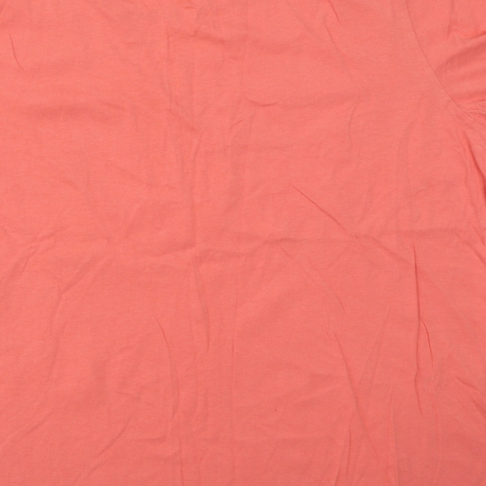 Pep & Co Womens Orange Cotton Basic T-Shirt Size 22 Round Neck - Slogan
