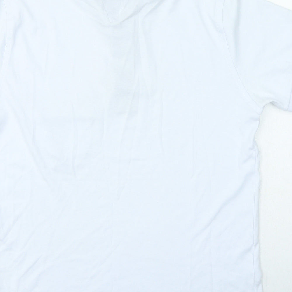 Tommy Hilfiger Mens White Cotton Polo Size L Collared Button