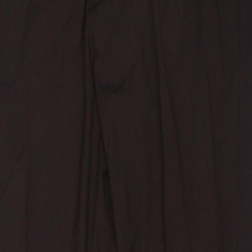 Preworn Mens Brown Polyester Trousers Size 38 in L29 in Regular Zip