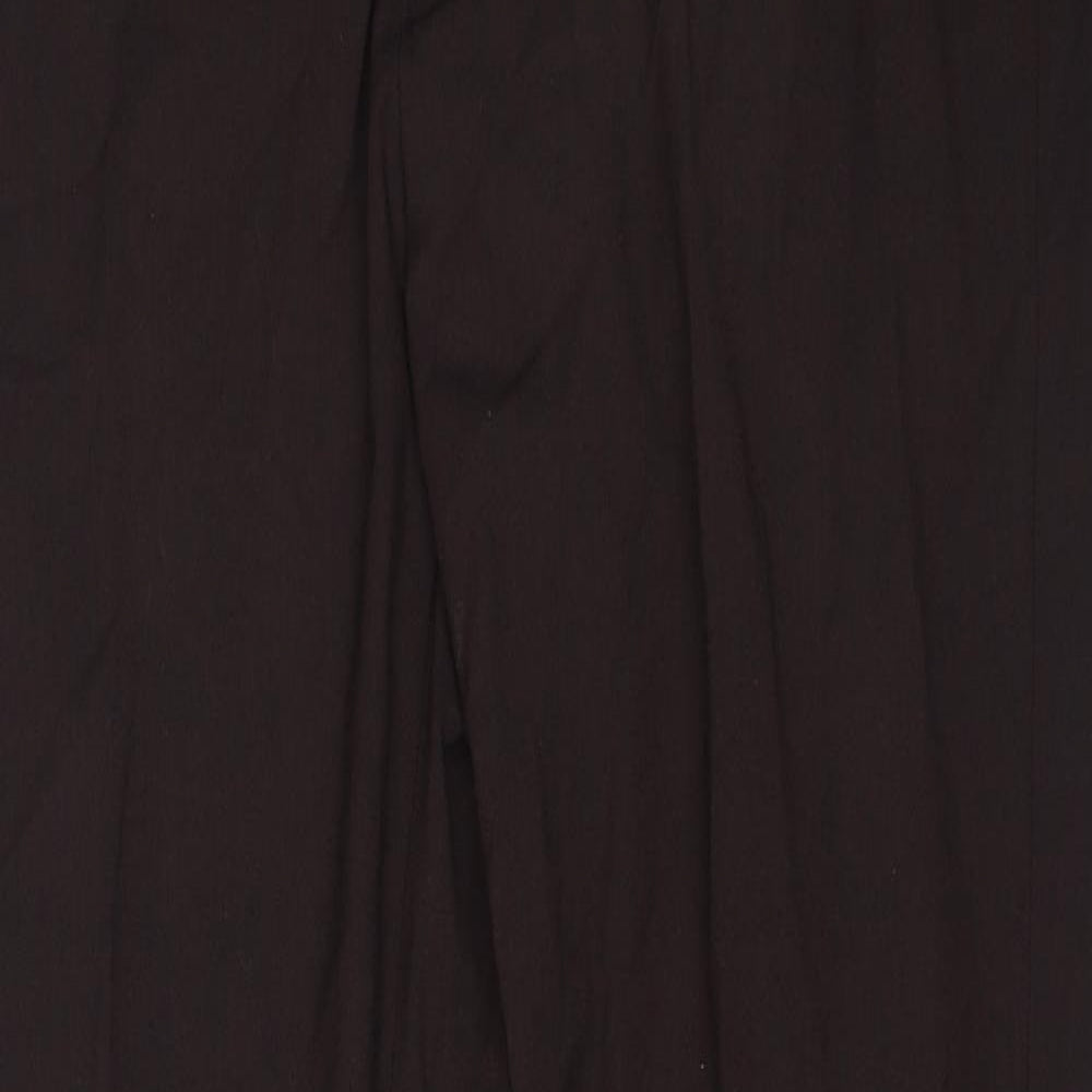 Preworn Mens Brown Polyester Trousers Size 38 in L29 in Regular Zip