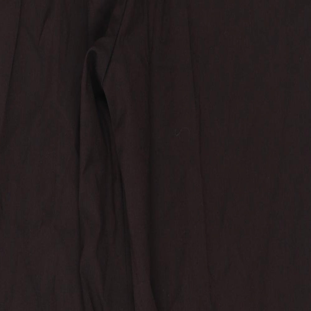 Preworn Mens Brown Polyester Trousers Size 38 in L29 in Regular Zip