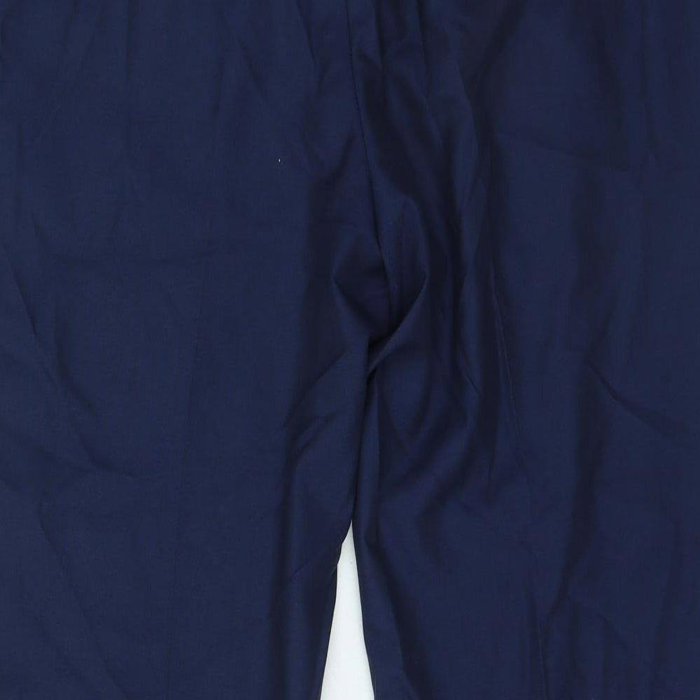 Marks and Spencer Mens Blue Polyester Trousers Size 40 in L28 in Regular Zip