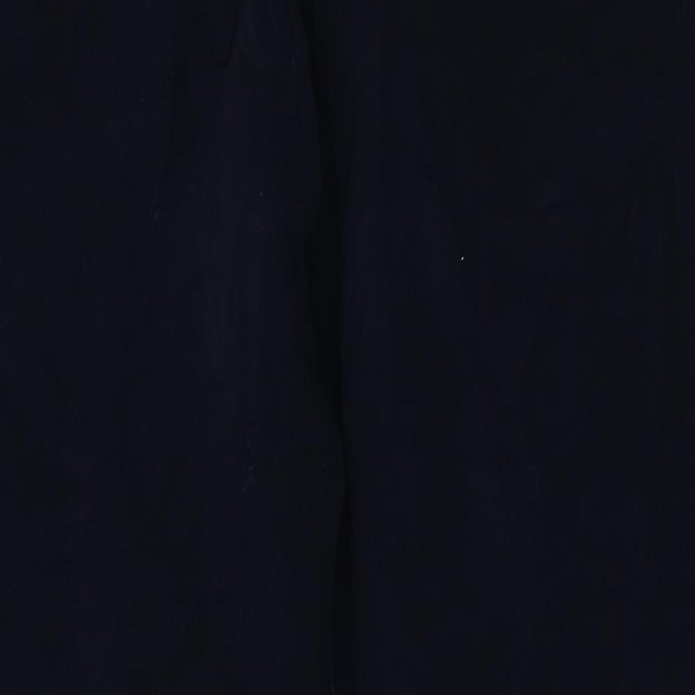 Marks and Spencer Mens Blue Cotton Trousers Size 40 in L29 in Regular Zip