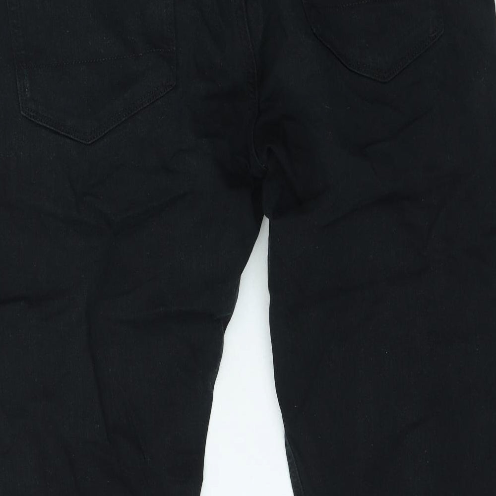 Marks and Spencer Mens Black Straight Jeans Size 40 L29 in Regular Zip