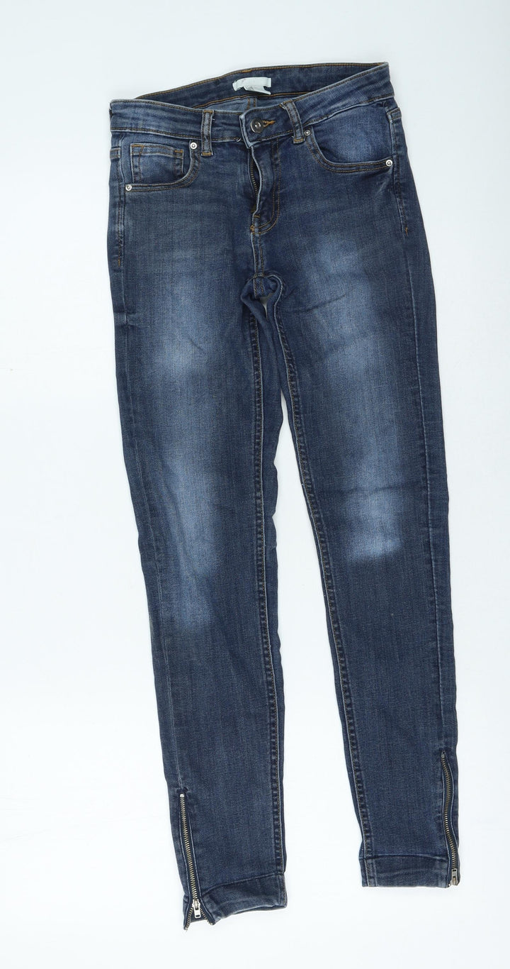 H&M Womens Blue Cotton Skinny Jeans Size 27 in L27.5 in Regular Zip