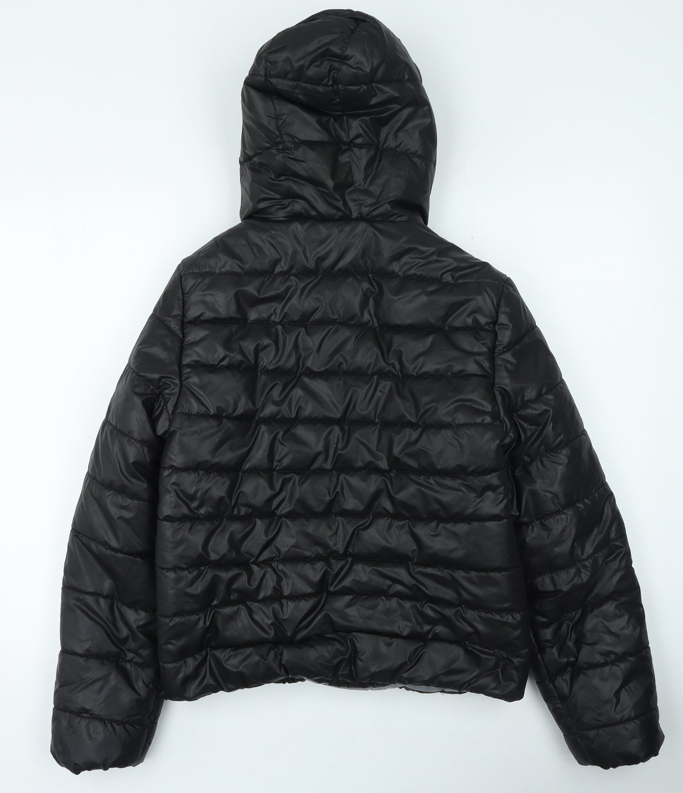 Primark Womens Black Quilted Coat Size 10 Zip