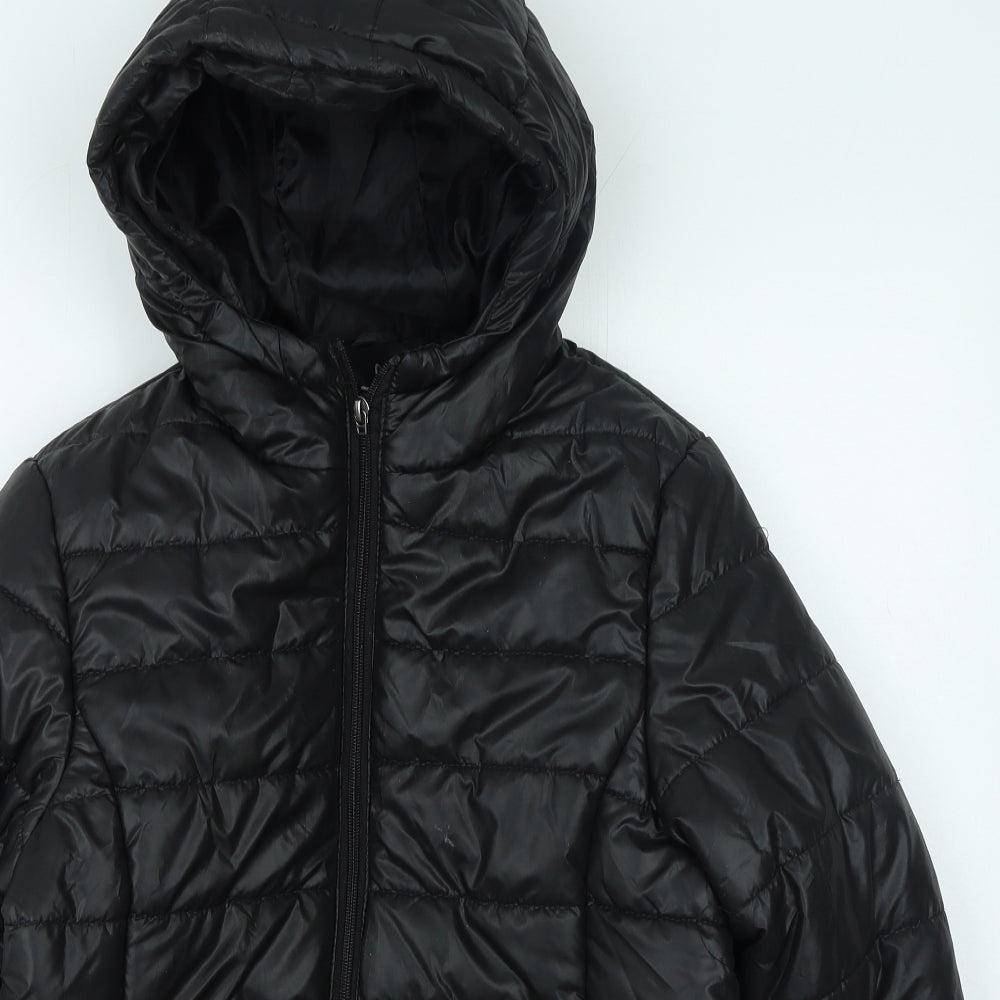 Primark Womens Black Quilted Coat Size 10 Zip