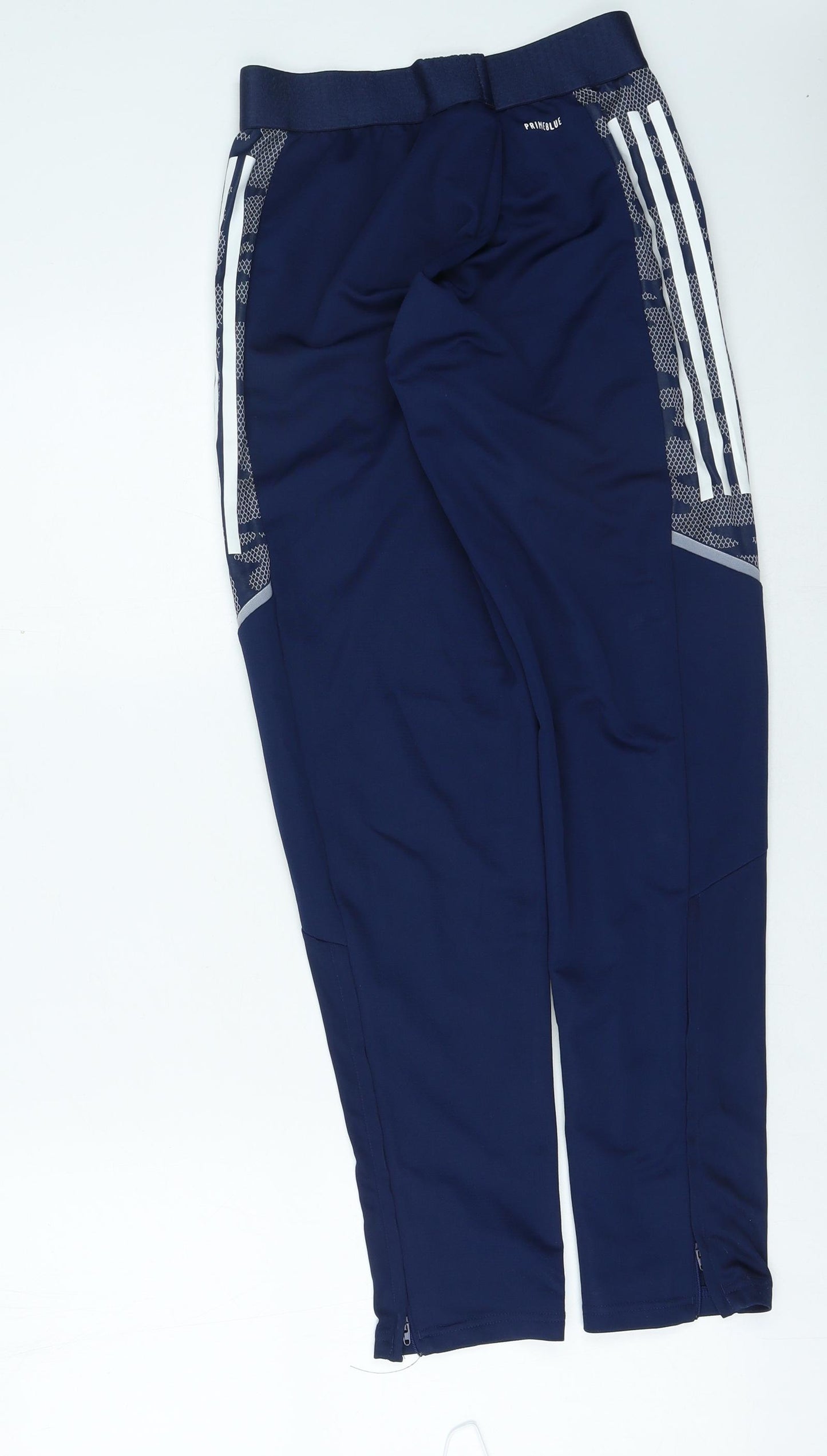 adidas Girls Blue Striped Polyester Jogger Trousers Size 13-14 Years Regular Pullover - Irish Football