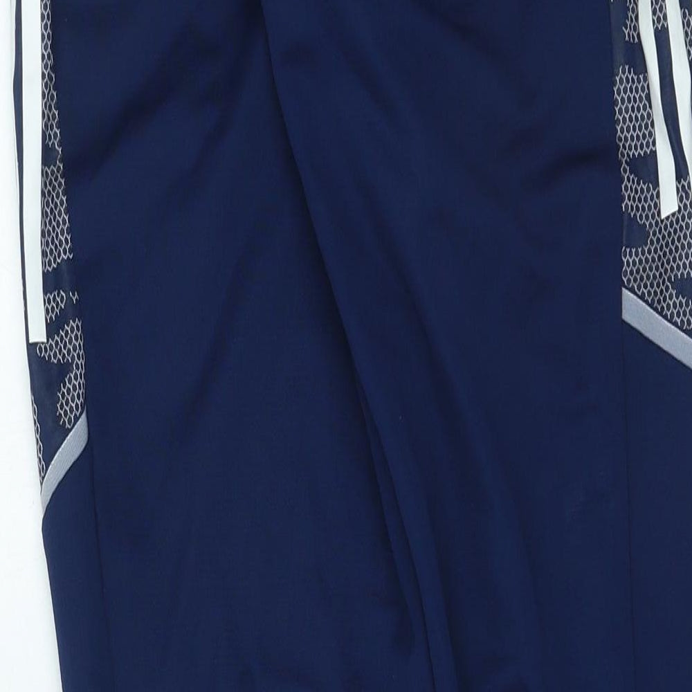 adidas Girls Blue Striped Polyester Jogger Trousers Size 13-14 Years Regular Pullover - Irish Football
