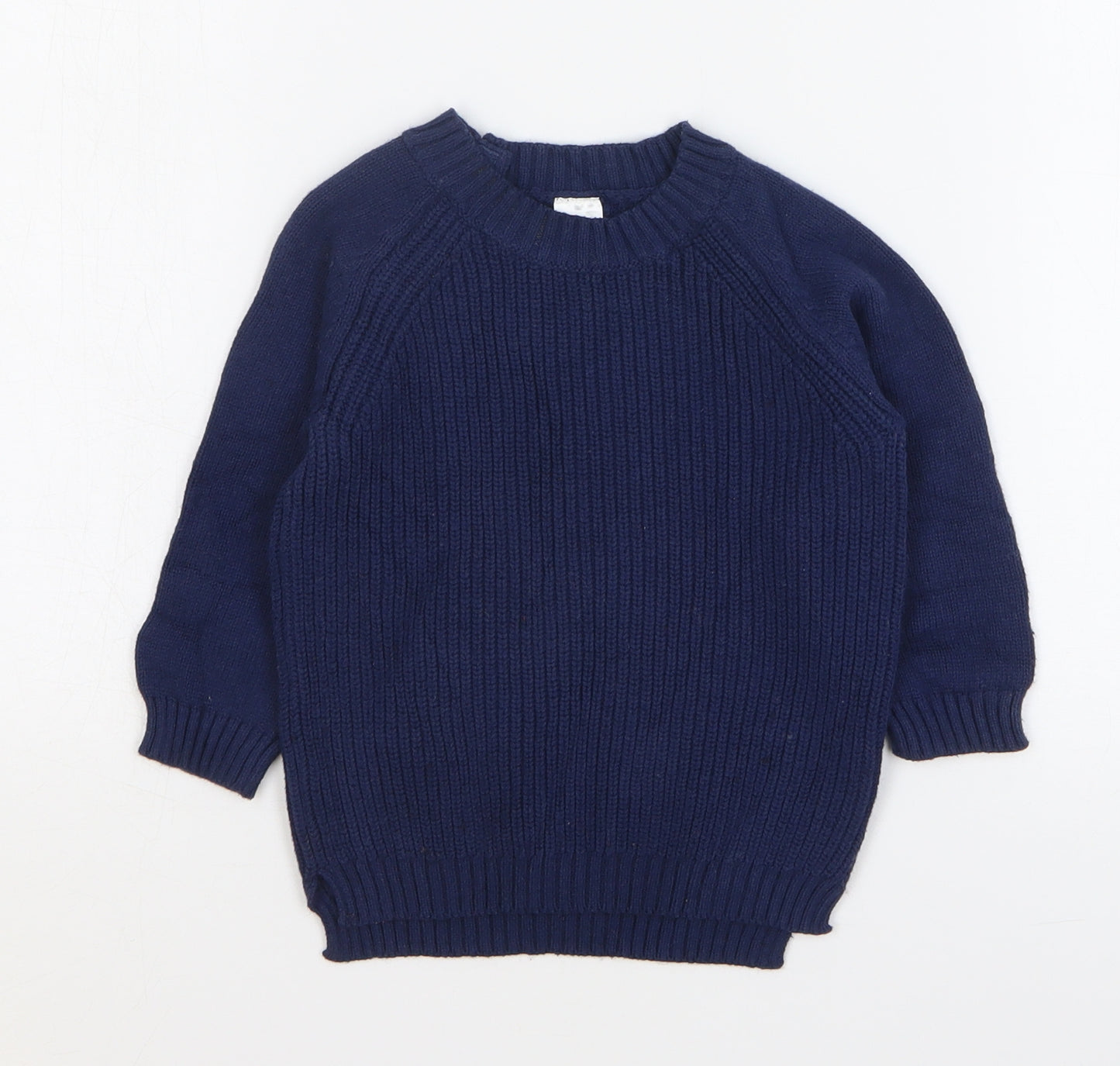 H&M Boys Blue Cotton Pullover Jumper Size 12-18 Months Button