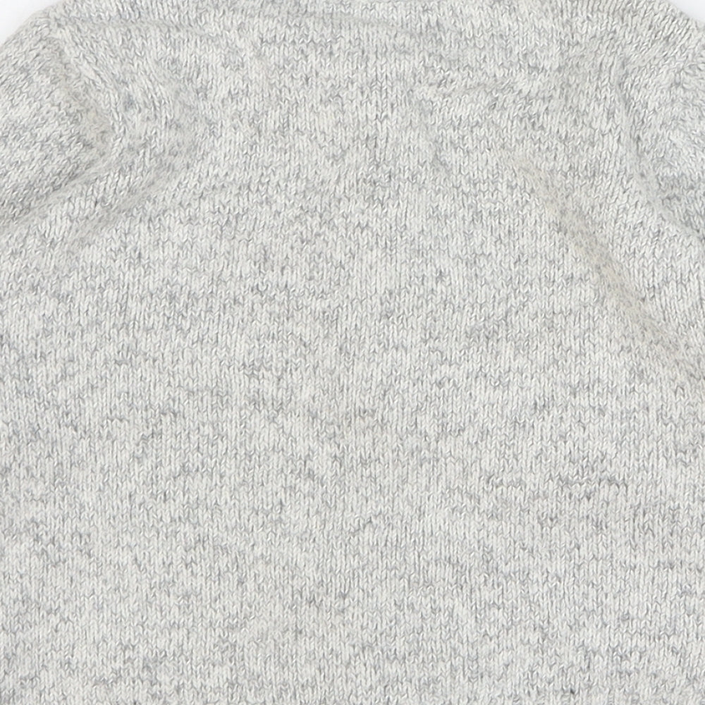 TU Girls Grey Round Neck Striped Cotton Cardigan Jumper Size 3-4 Years Button - Shooting Star
