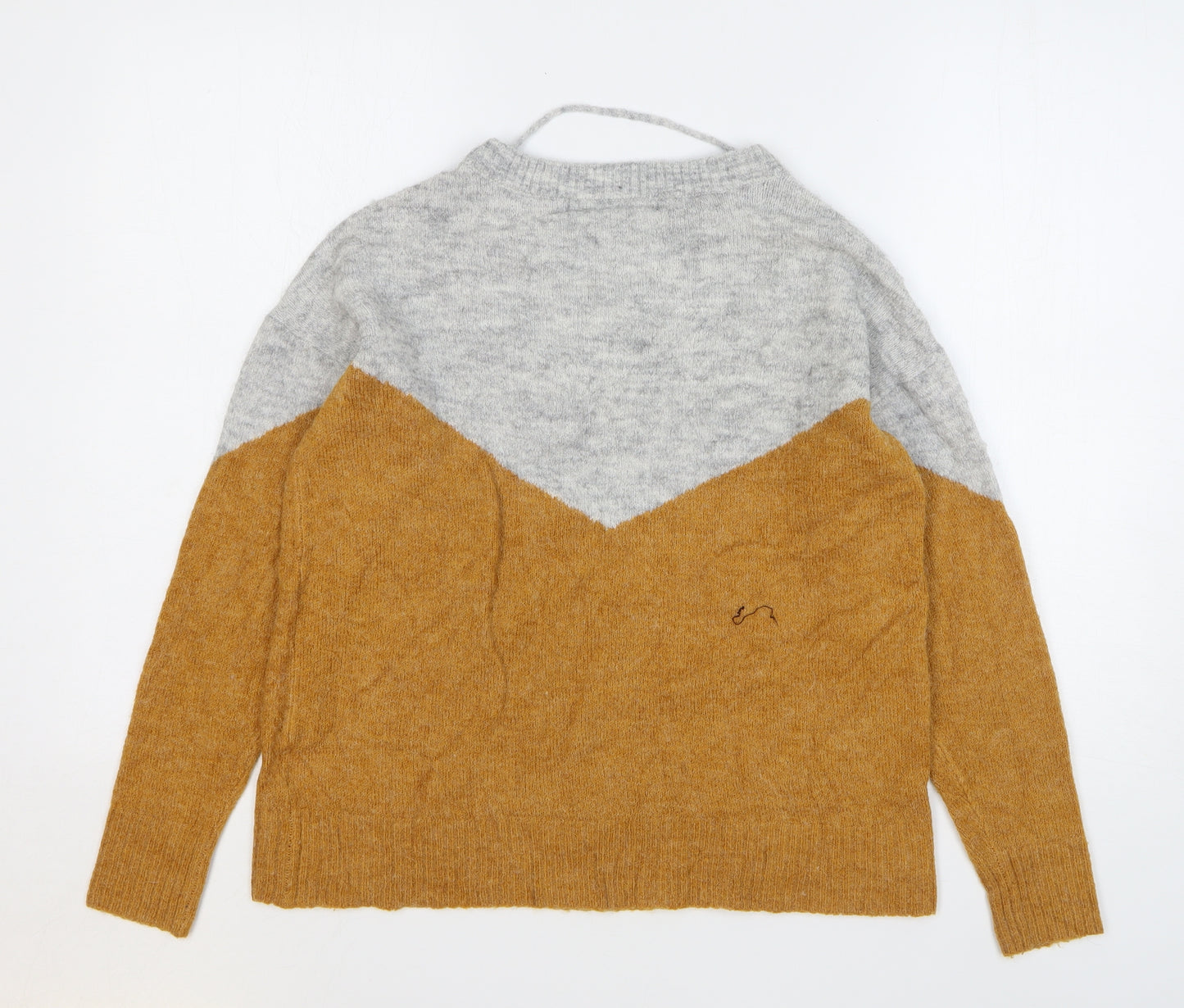 Vero Moda Womens Yellow Round Neck Acrylic Pullover Jumper Size XS