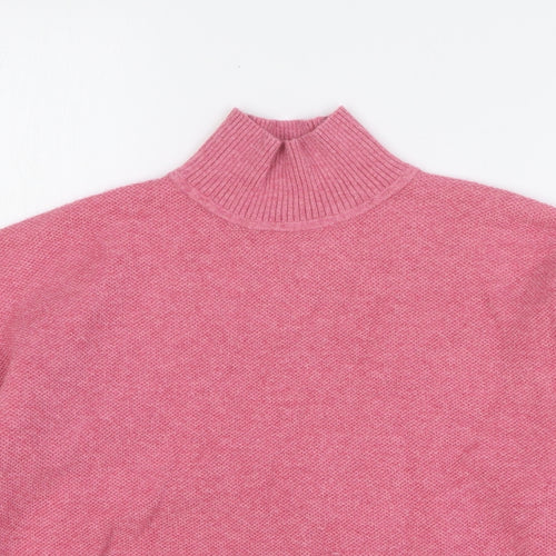 Marks and Spencer Womens Pink High Neck Polyester Pullover Jumper Size S