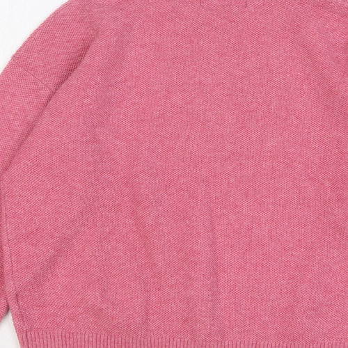 Marks and Spencer Womens Pink High Neck Polyester Pullover Jumper Size S