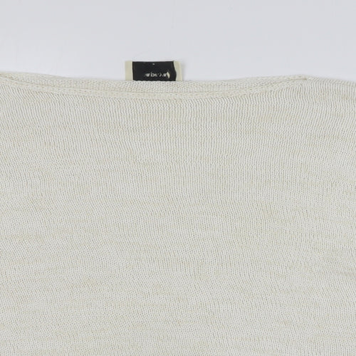 Papaya Womens Beige Round Neck Cotton Pullover Jumper Size L