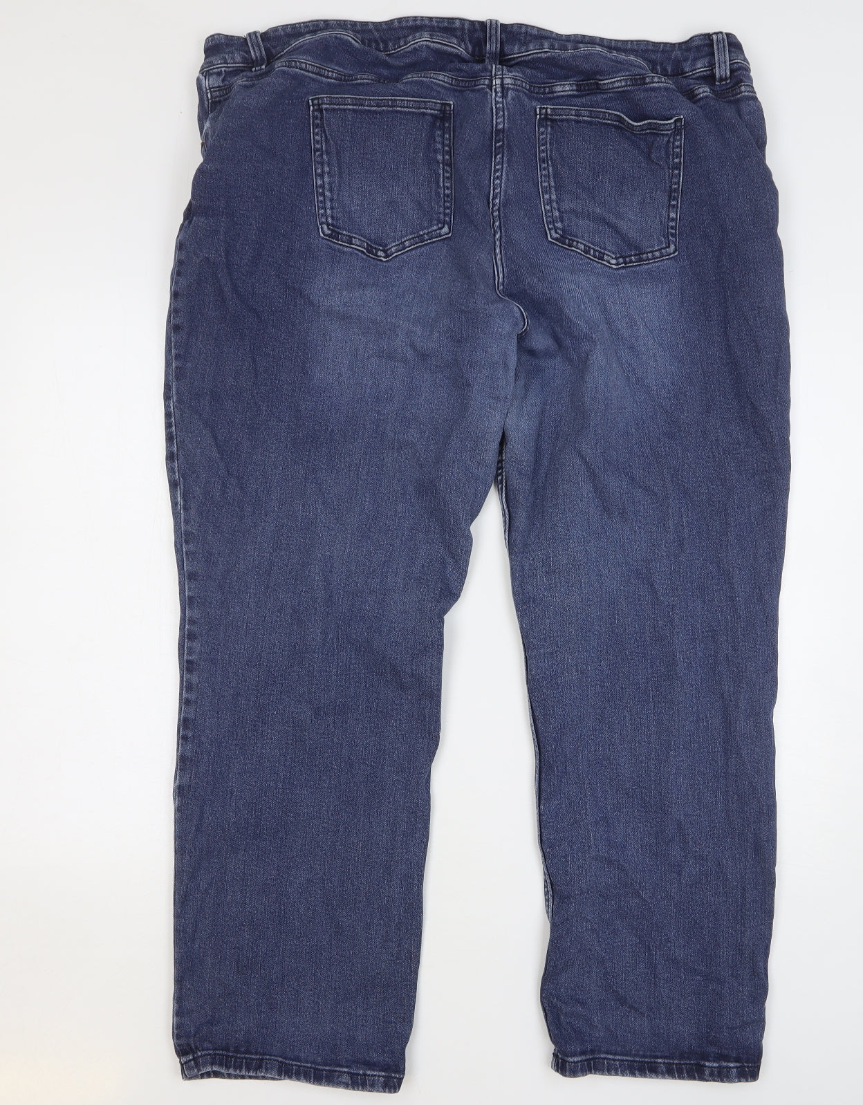 NEXT Womens Blue Cotton Straight Jeans Size 24 L29 in Slim Button