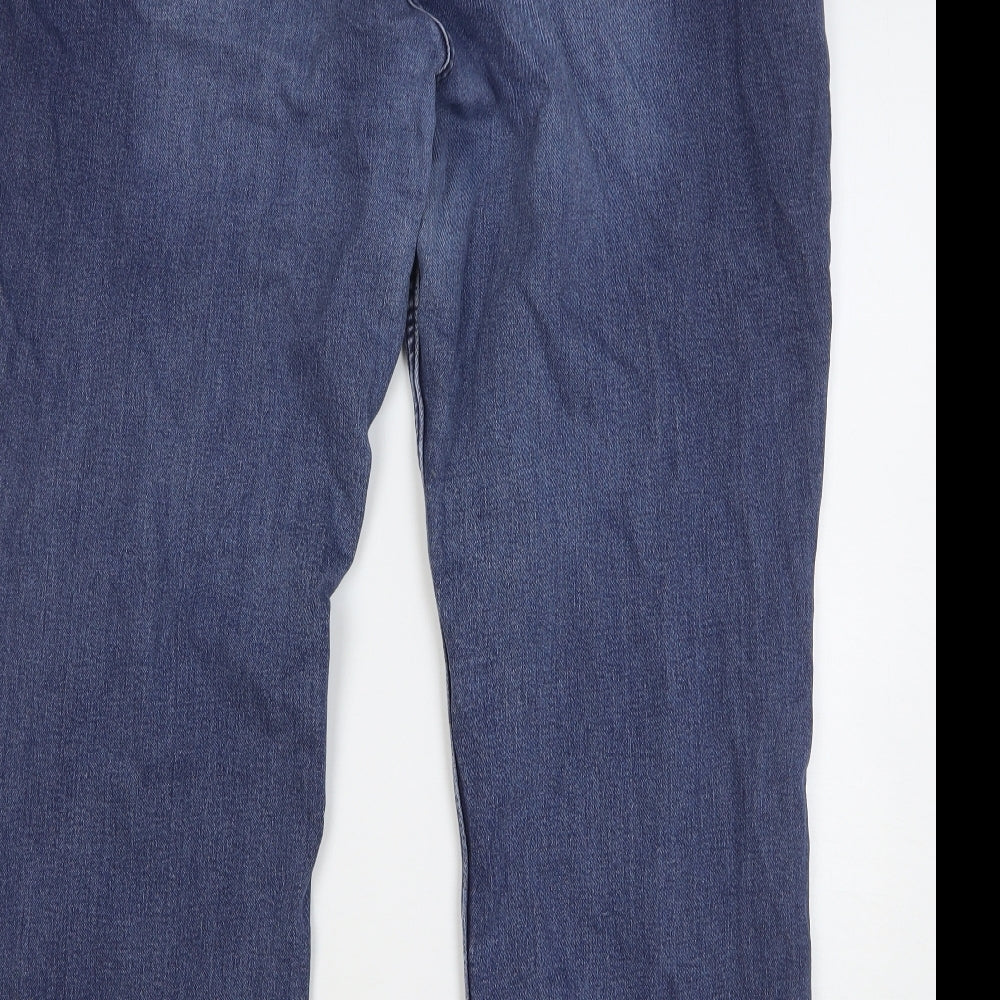 NEXT Womens Blue Cotton Straight Jeans Size 24 L29 in Slim Button