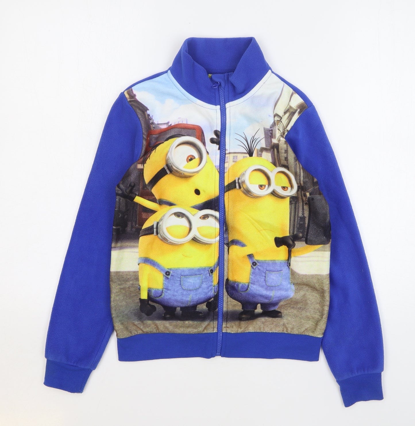 Minions Boys Blue Polyester Full Zip Sweatshirt Size 9-10 Years Zip - Minions