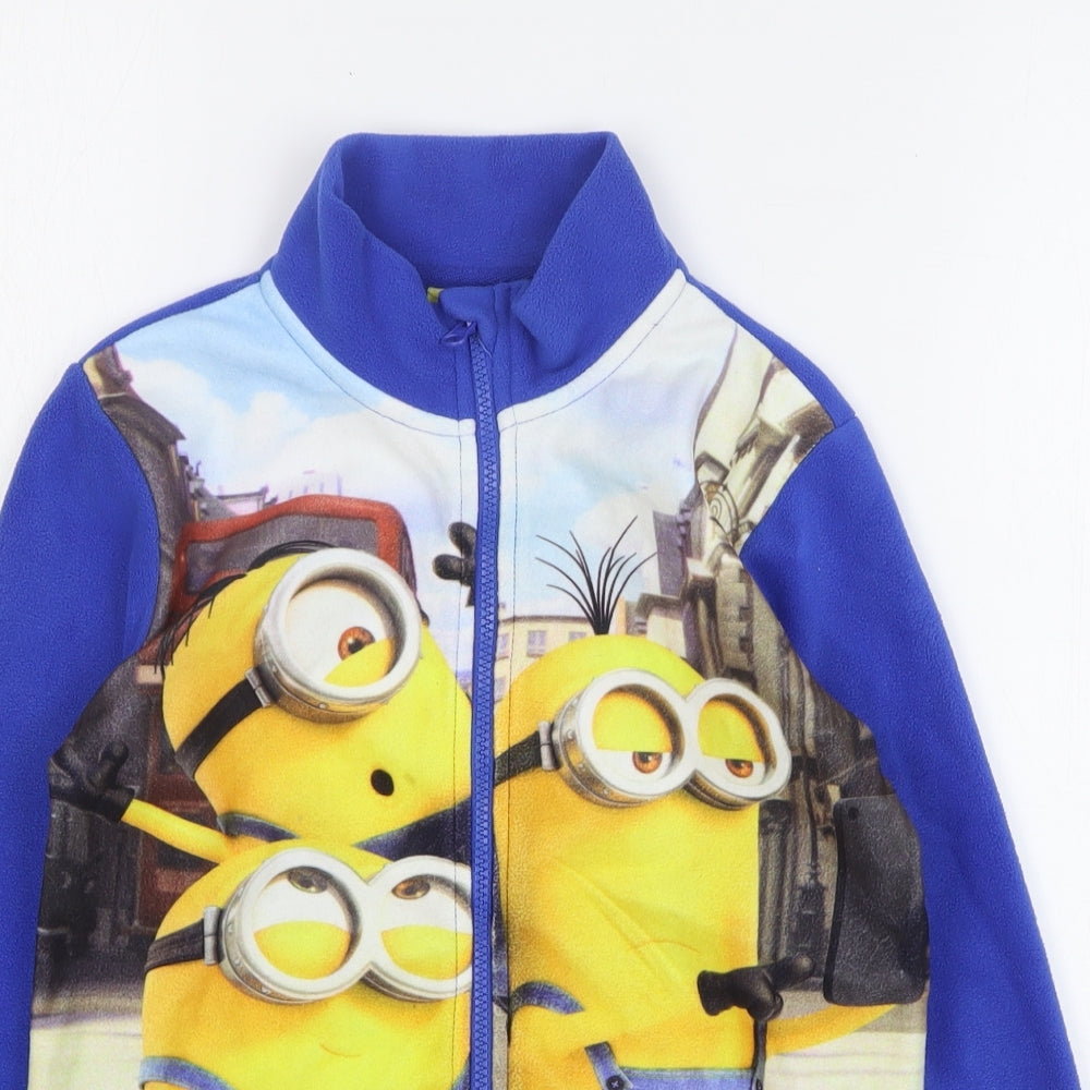 Minions Boys Blue Polyester Full Zip Sweatshirt Size 9-10 Years Zip - Minions