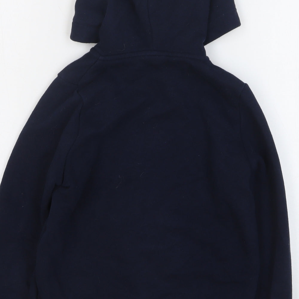 H&M Girls Blue Cotton Full Zip Hoodie Size 7-8 Years Zip - Love Heart