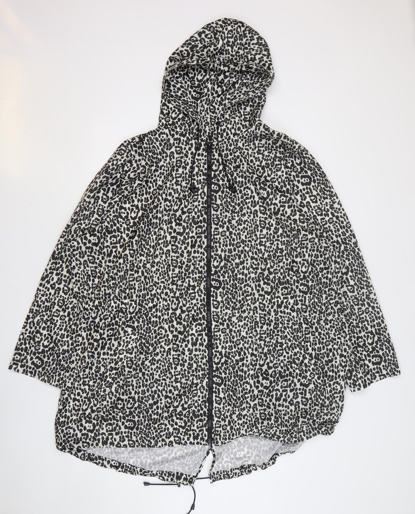 Yours Womens Beige Animal Print Rain Coat Coat Size 26 Zip - Leopard Print