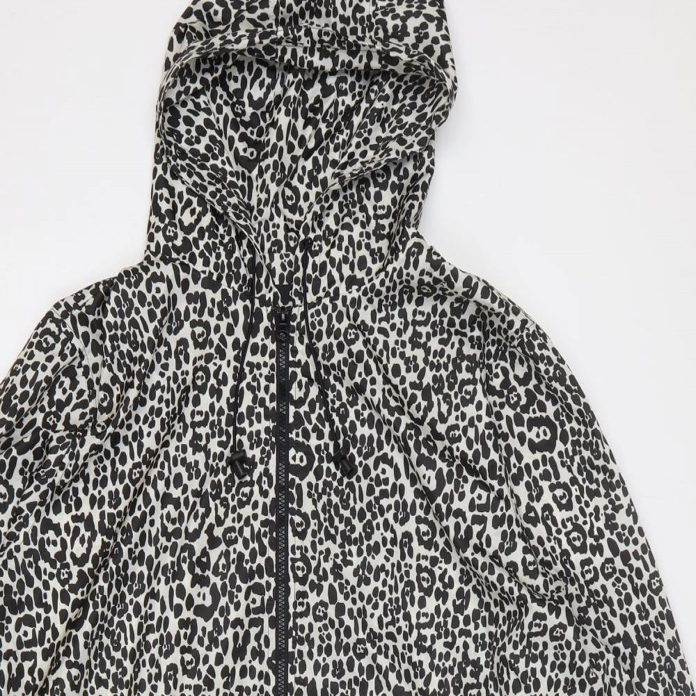 Yours Womens Beige Animal Print Rain Coat Coat Size 26 Zip - Leopard Print