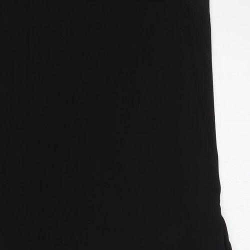 AnyBody Womens Black Cotton Tank Dress Size S V-Neck Pullover