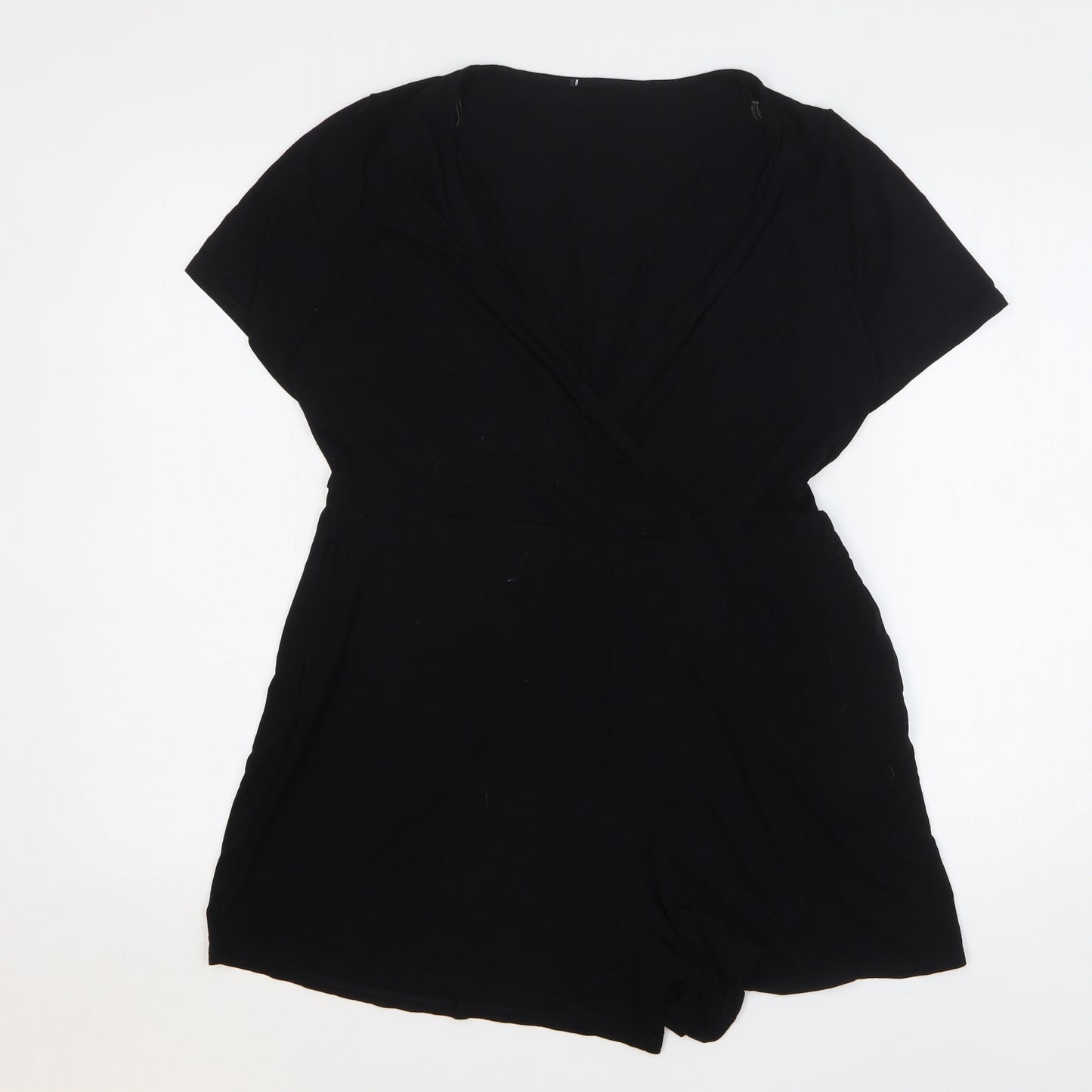JD Williams Womens Black Viscose Playsuit One-Piece Size 14 L5 in Pullover
