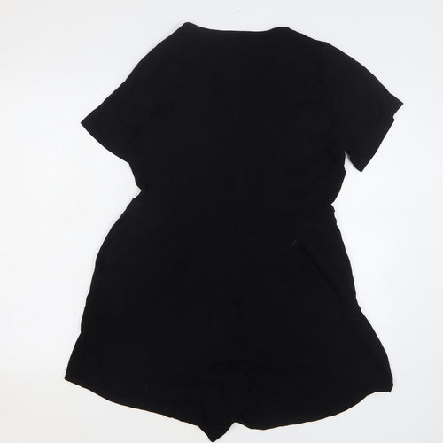 JD Williams Womens Black Viscose Playsuit One-Piece Size 14 L5 in Pullover