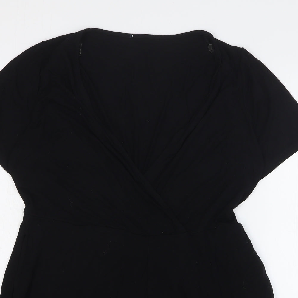 JD Williams Womens Black Viscose Playsuit One-Piece Size 14 L5 in Pullover