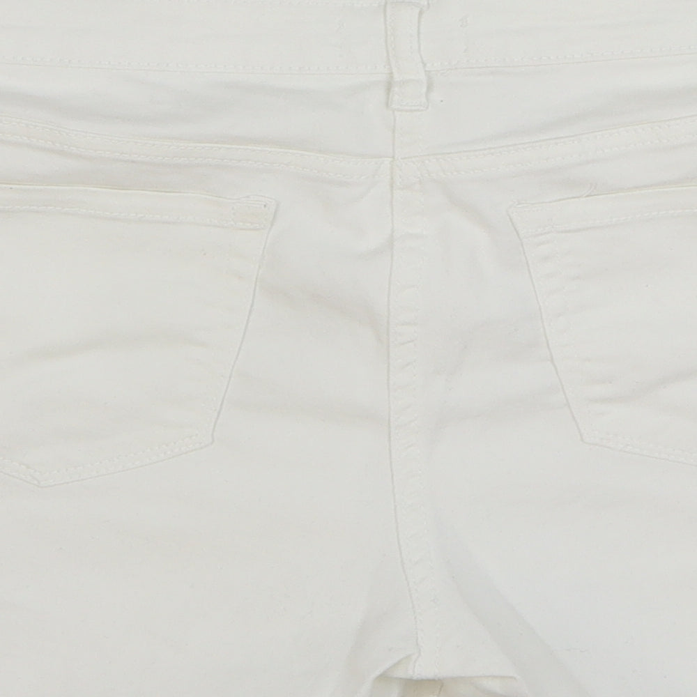 PEP&CO Womens White Cotton Bermuda Shorts Size 16 L5 in Regular Button