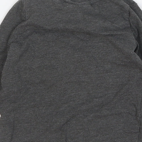Batman Boys Grey Cotton Basic T-Shirt Size 24 Months Round Neck Snap