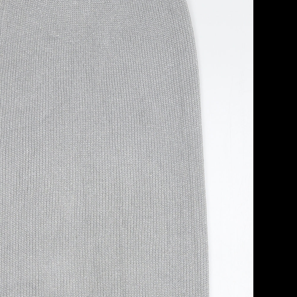 Together Womens Silver Acrylic Straight & Pencil Skirt Size 10