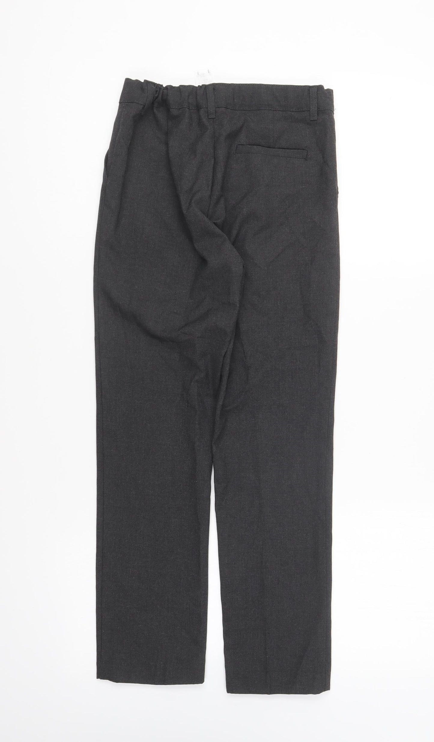 F&F Boys Grey Polyester Dress Pants Trousers Size 9-10 Years Regular Zip