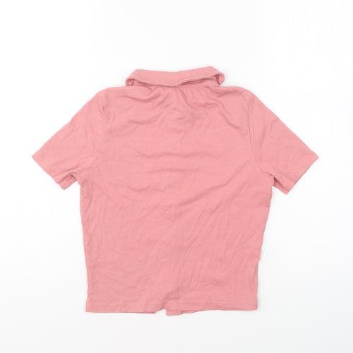 New Look Girls Pink Cotton Basic Button-Up Size 12-13 Years Collared Button