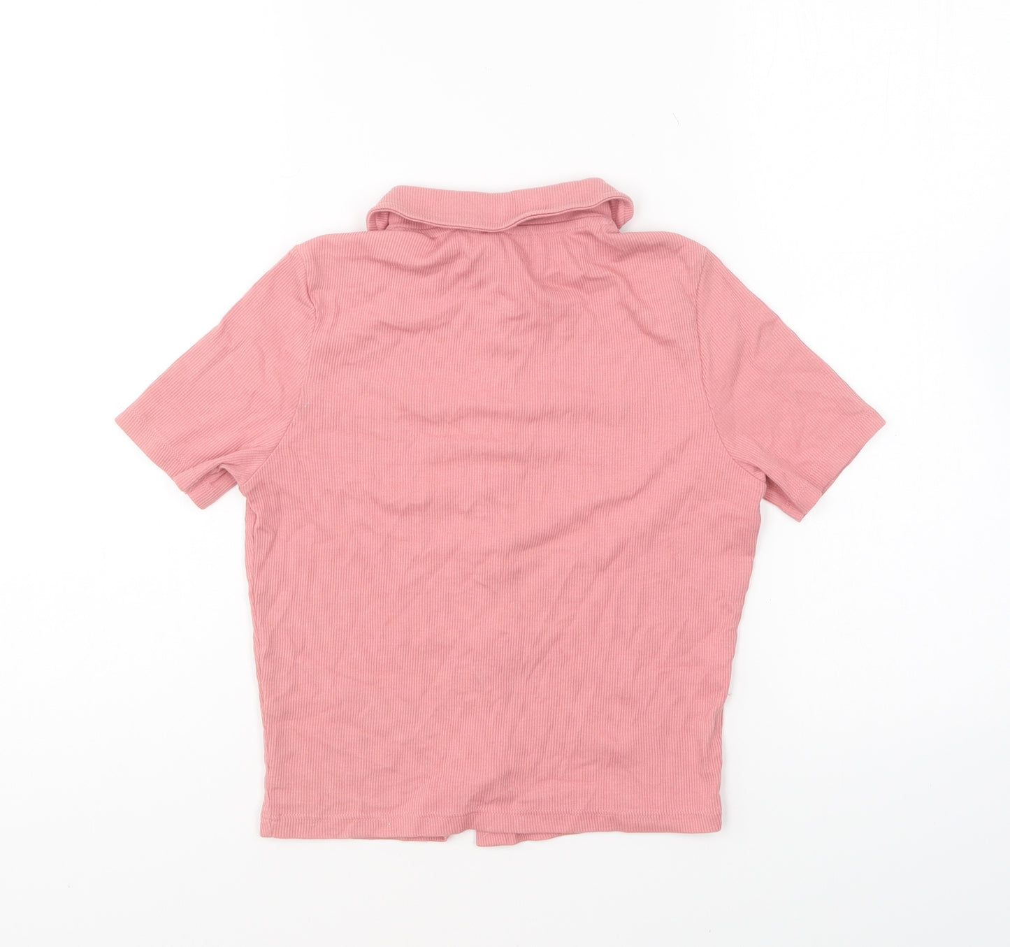 New Look Girls Pink Cotton Basic Button-Up Size 12-13 Years Collared Button