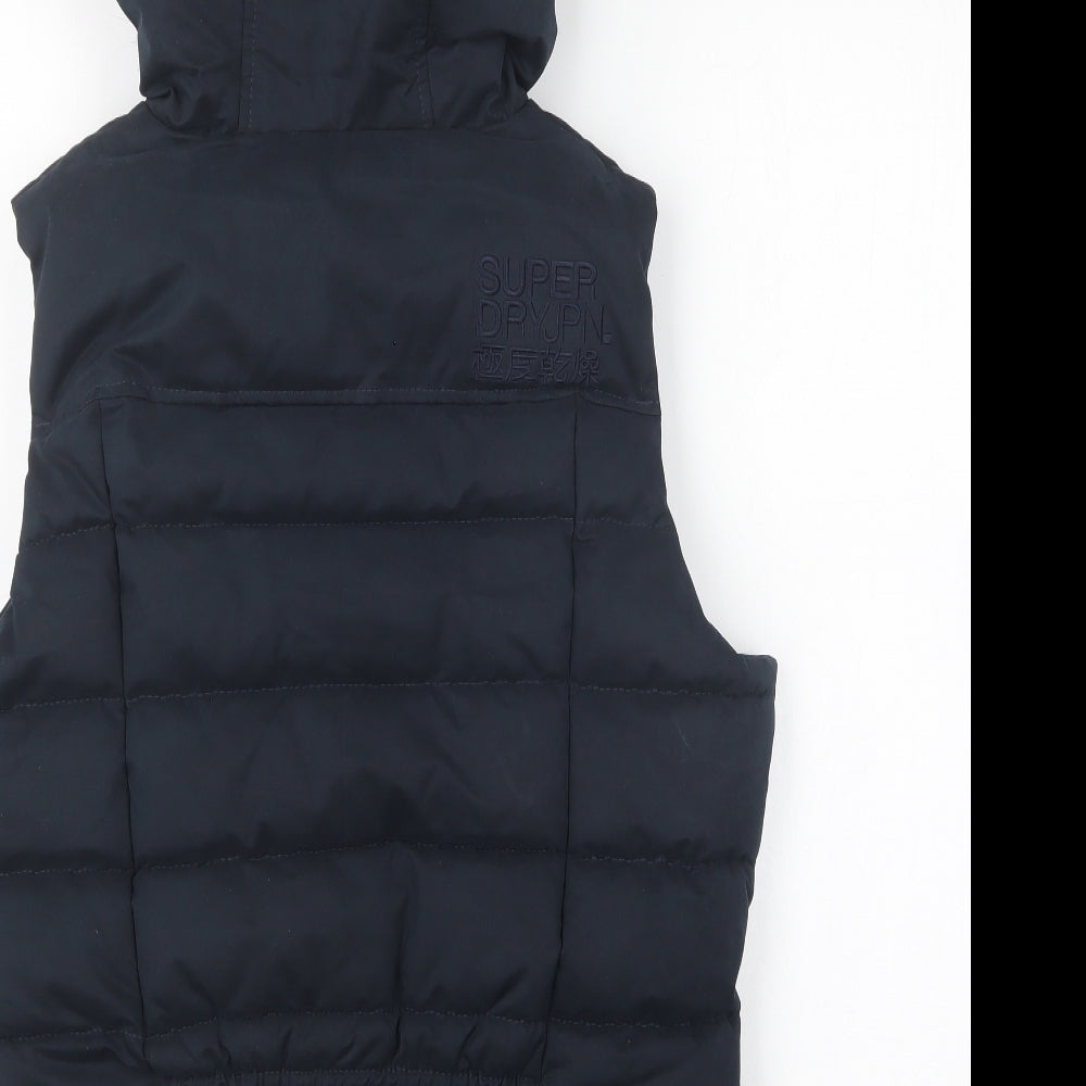 Superdry Womens Blue Gilet Jacket Size M Zip