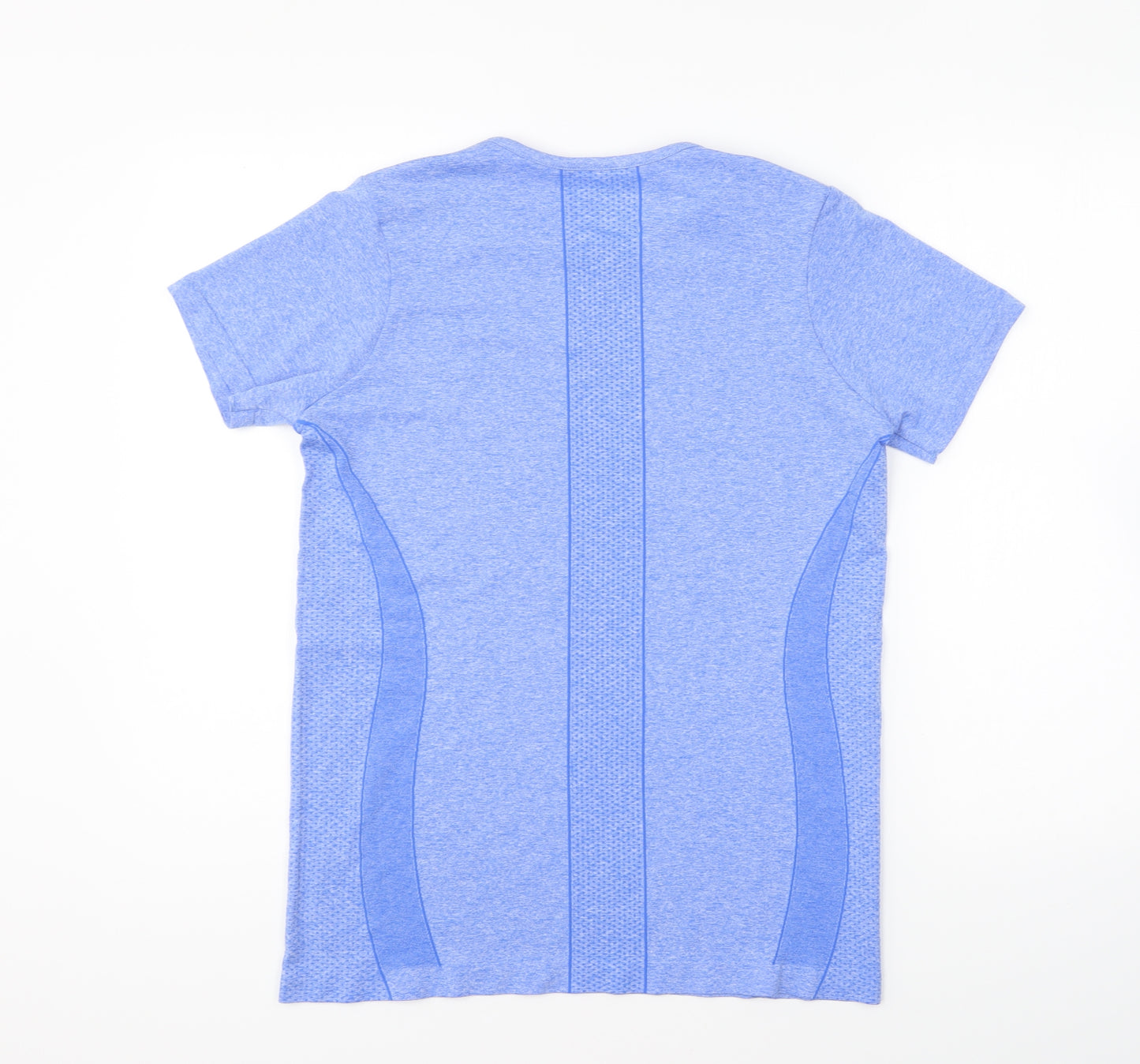 Dunnes Stores Womens Blue Polyester Basic T-Shirt Size L Round Neck Pullover
