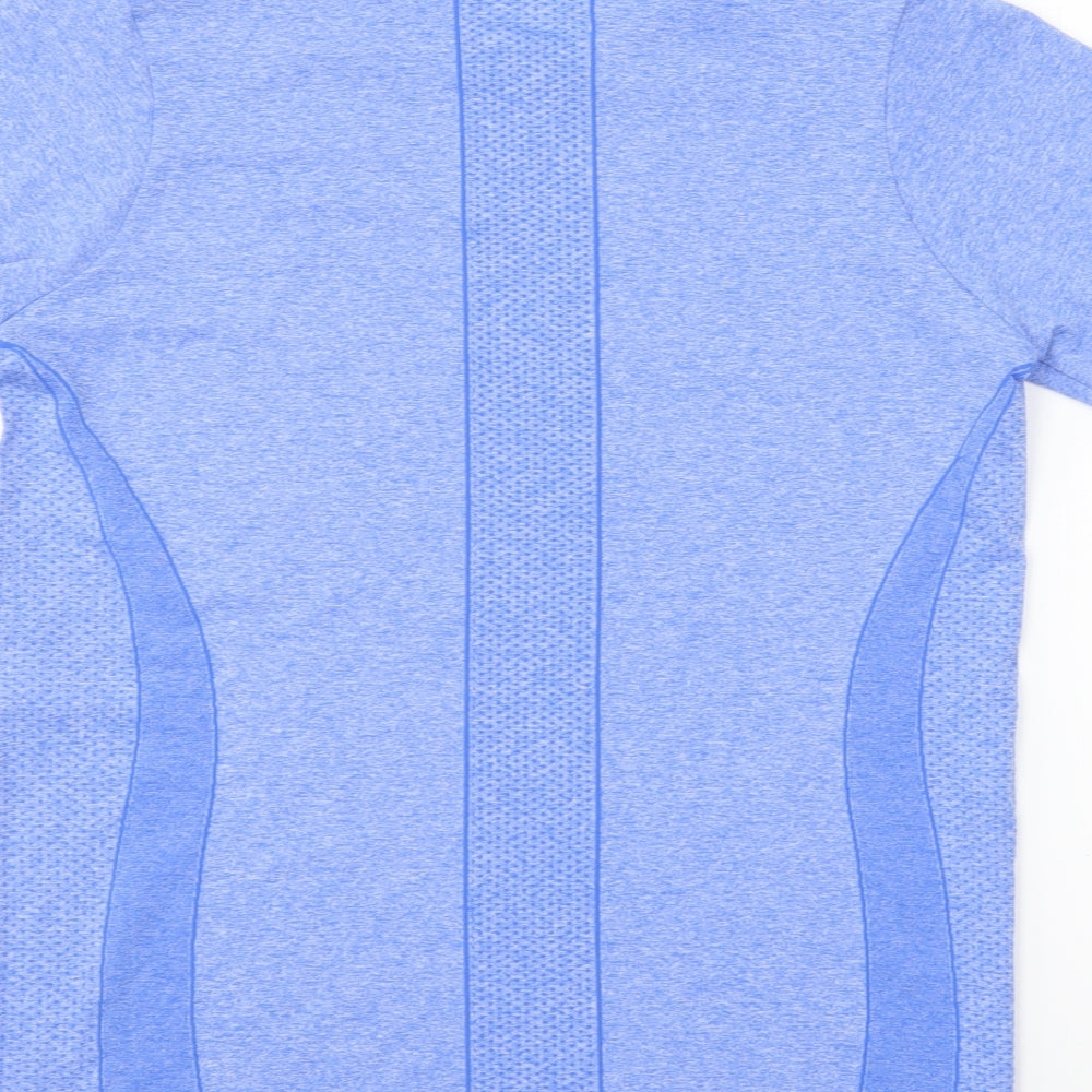 Dunnes Stores Womens Blue Polyester Basic T-Shirt Size L Round Neck Pullover