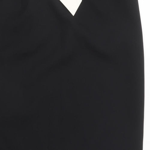 River Island Womens Black Cotton Straight & Pencil Skirt Size 12 Zip