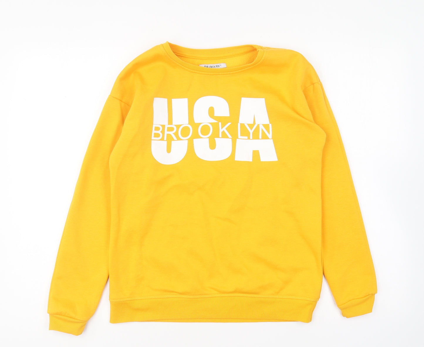 Primark Girls Yellow Cotton Pullover Sweatshirt Size 12-13 Years Pullover - Brooklyn USA