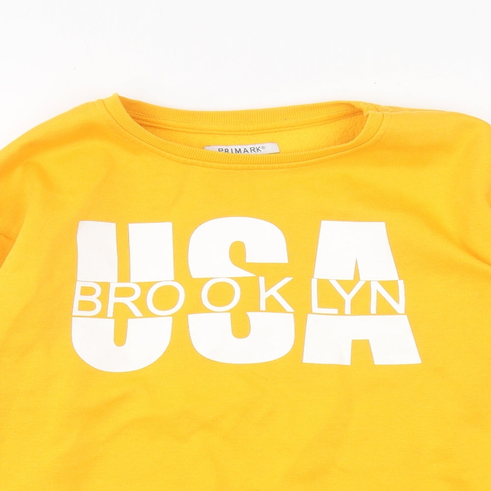 Primark Girls Yellow Cotton Pullover Sweatshirt Size 12-13 Years Pullover - Brooklyn USA