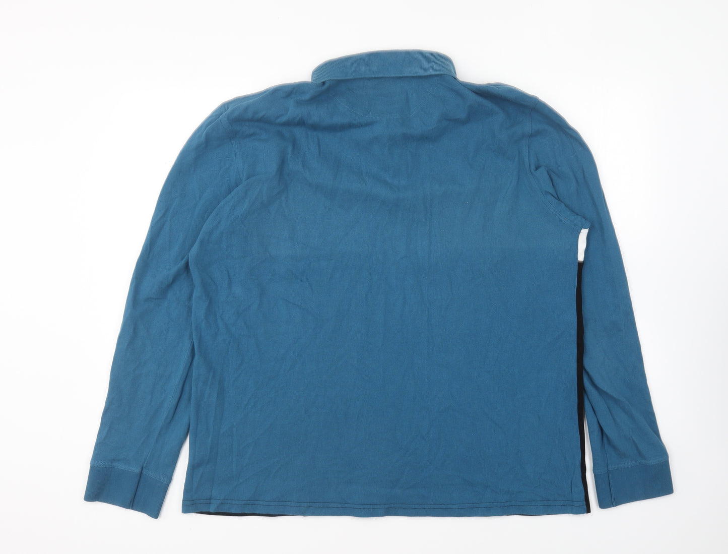 Barbour Mens Blue Cotton Polo Size 2XL Collared Pullover