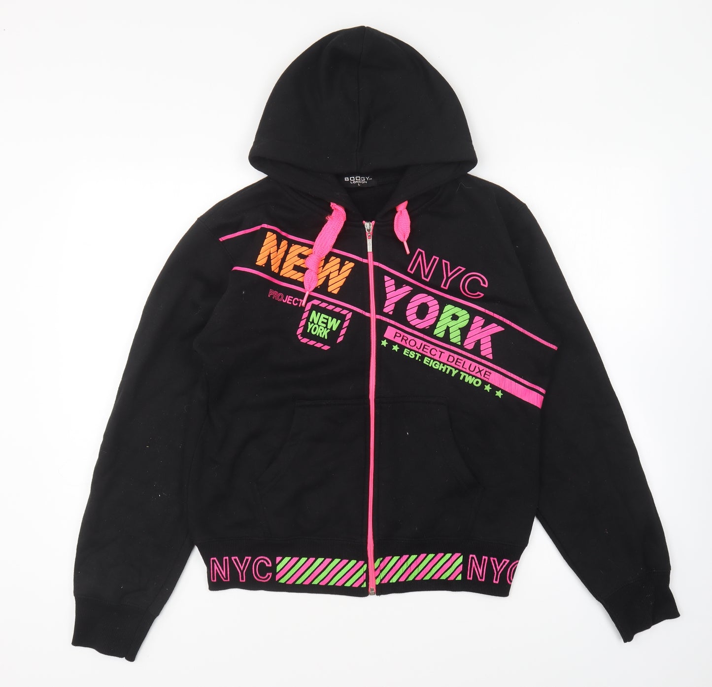 Boogy London Womens Black Polyester Pullover Hoodie Size L Pullover - NYC
