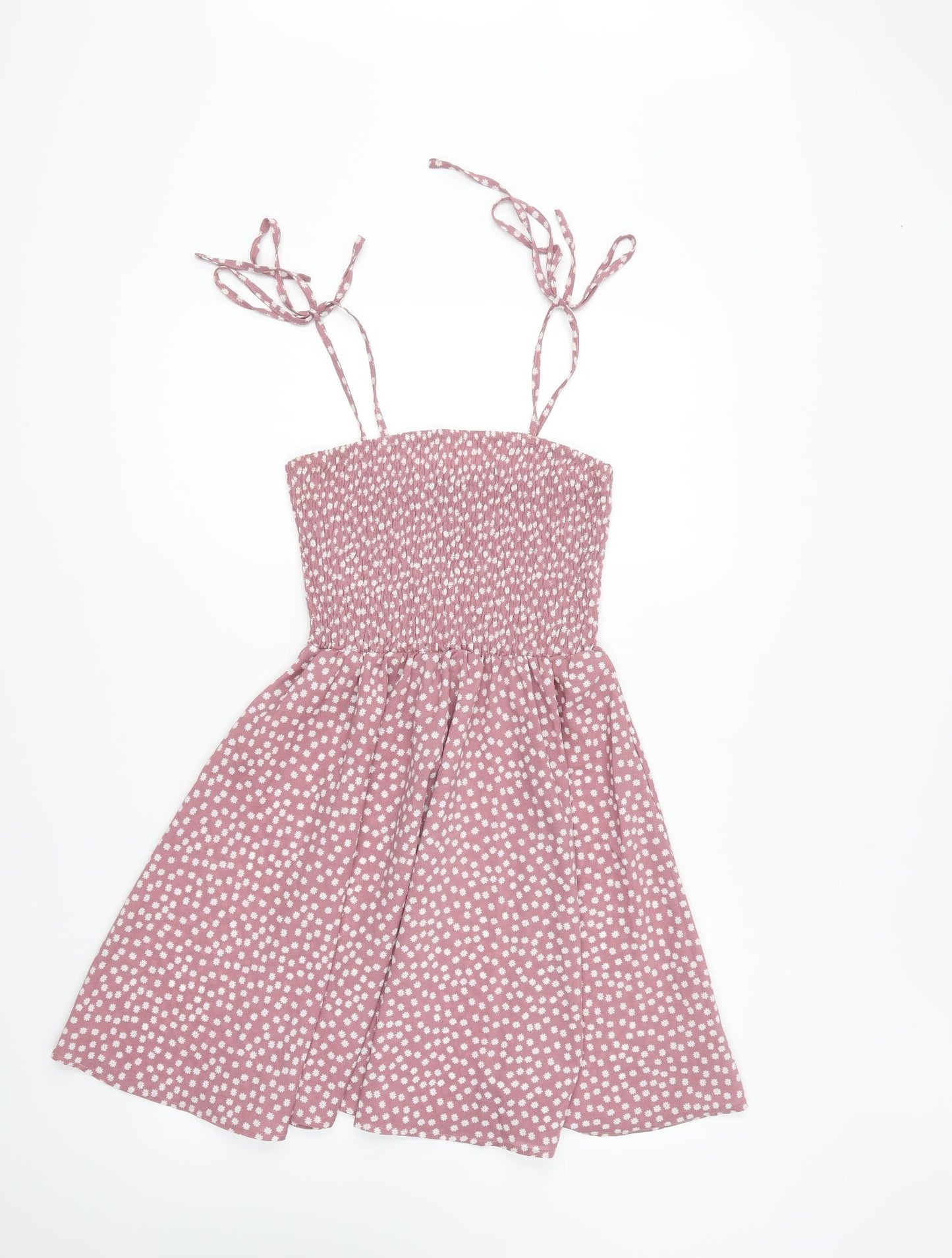 SheIn Womens Purple Floral Polyester Skater Dress Size XS Square Neck Pullover