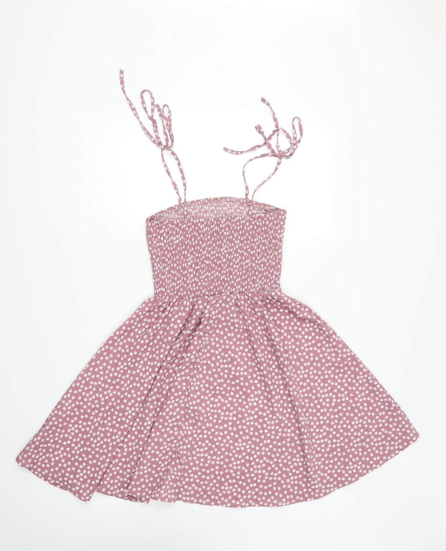 SheIn Womens Purple Floral Polyester Skater Dress Size XS Square Neck Pullover