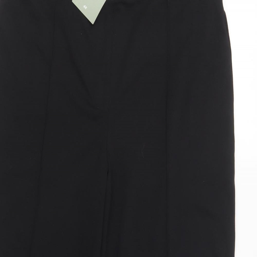 H&M Womens Black Polyester Trousers Size L L26 in Regular