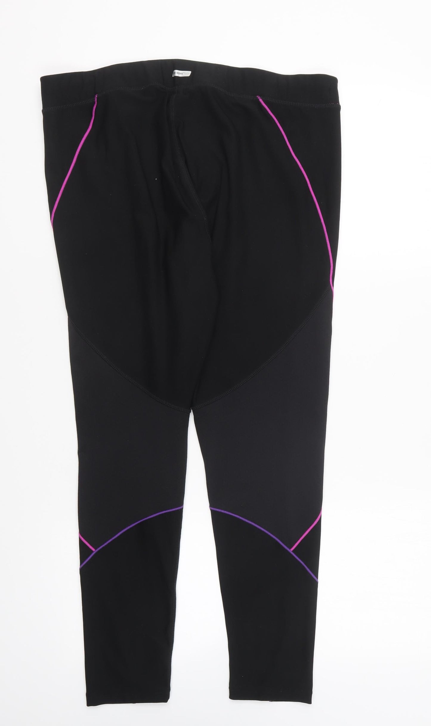 Athletic Works Womens Black Polyester Compression Leggings Size L L23 in Regular Pullover